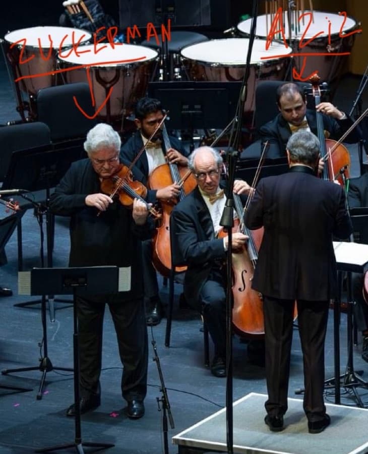On stage with Pinchas Zukerman