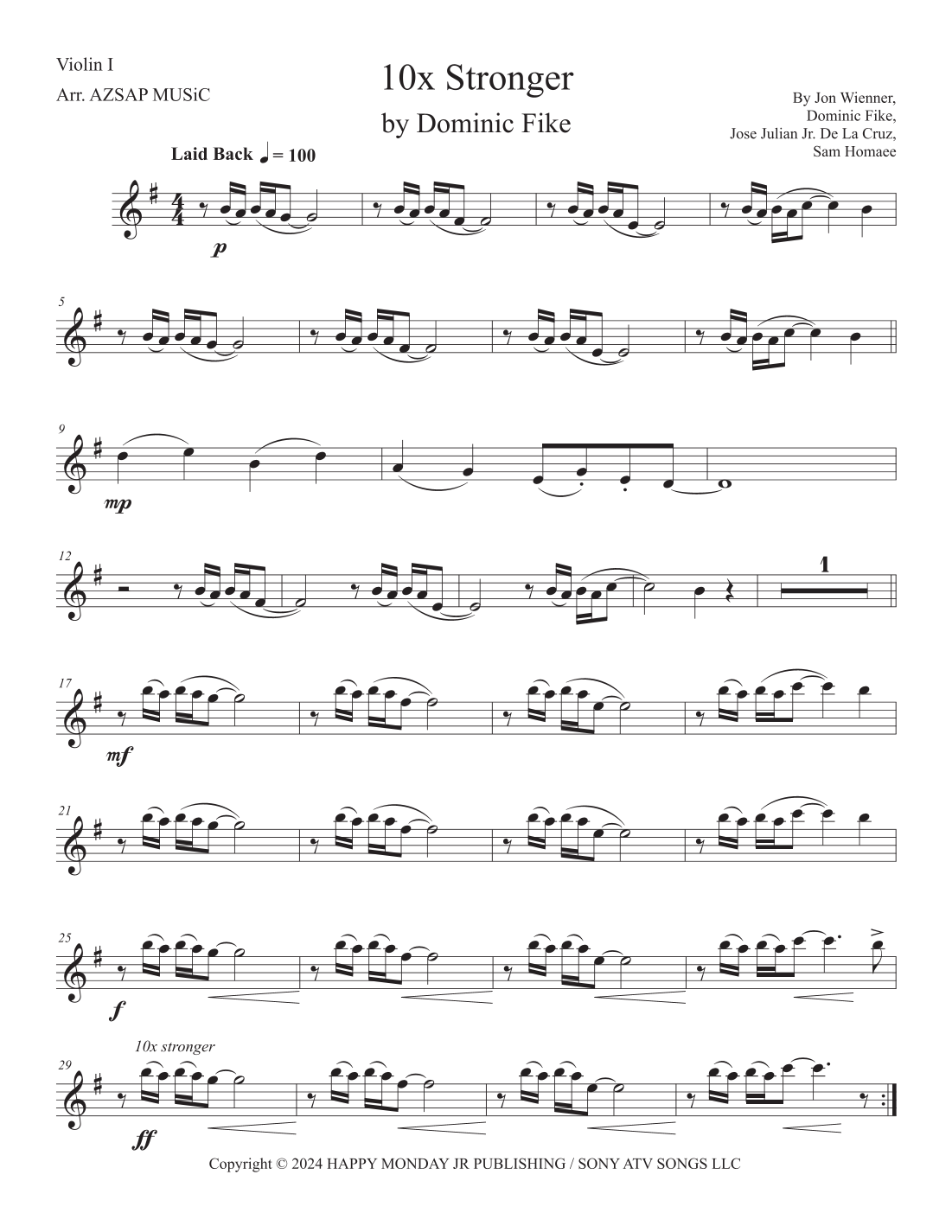 10x Stronger score preview, page 1