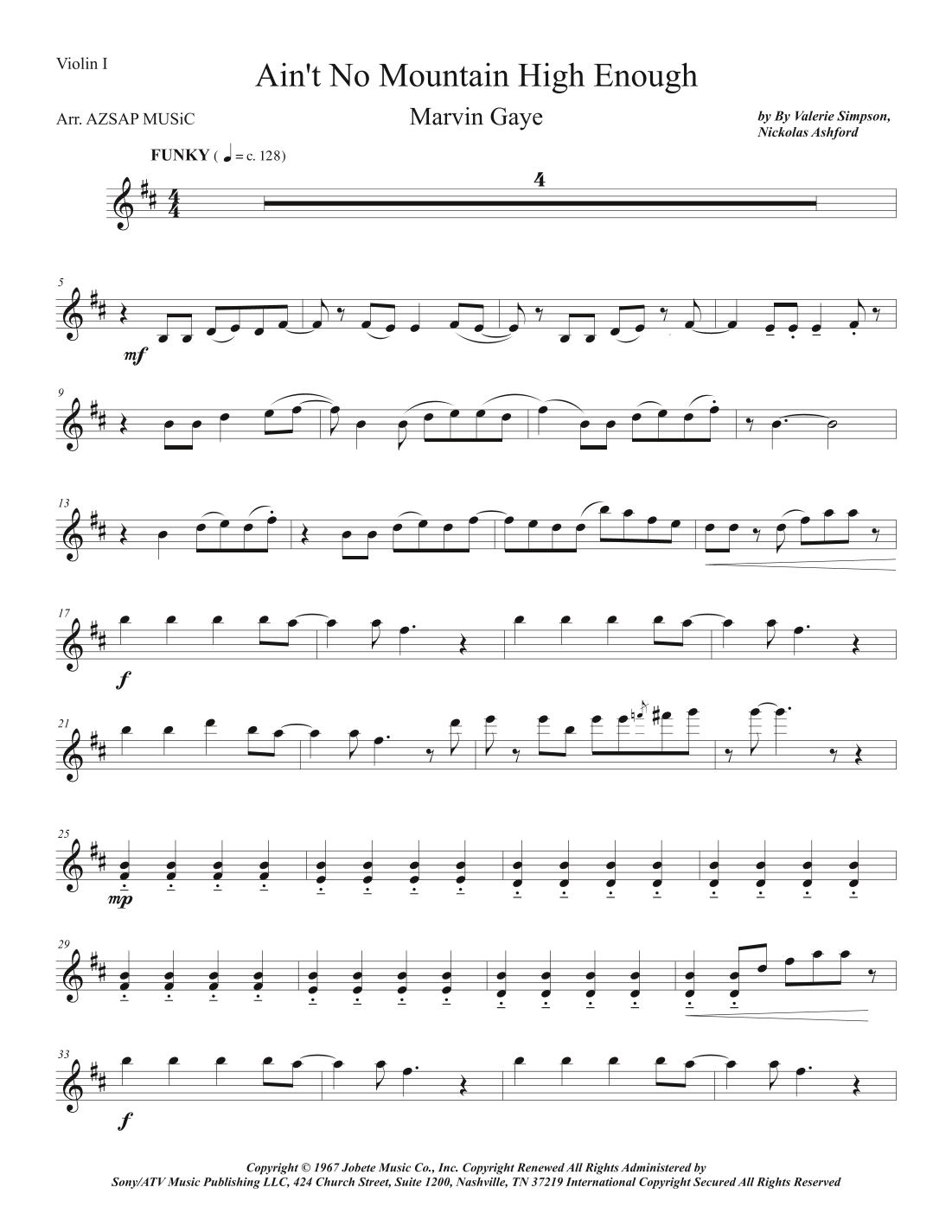 Ain't No Mountain High Enough score preview, page 1