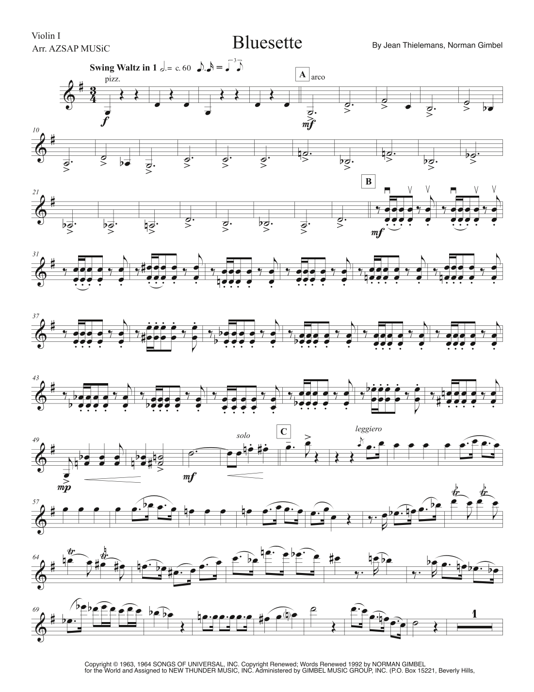 Bluesette score preview, page 1