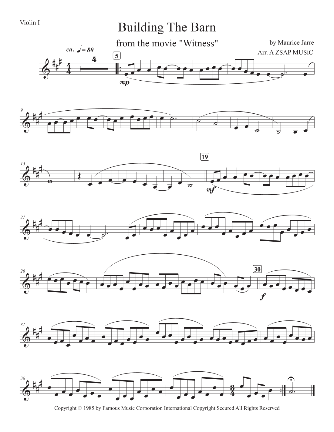 Building The Barn score preview, page 1