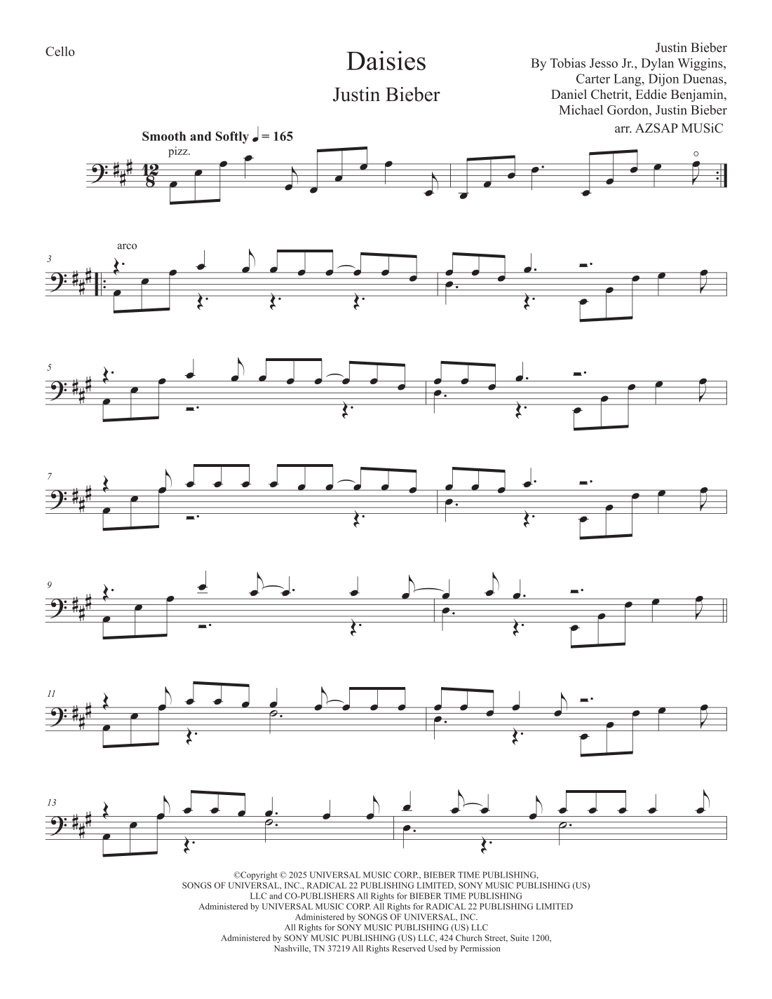 Daisies score preview, page 1