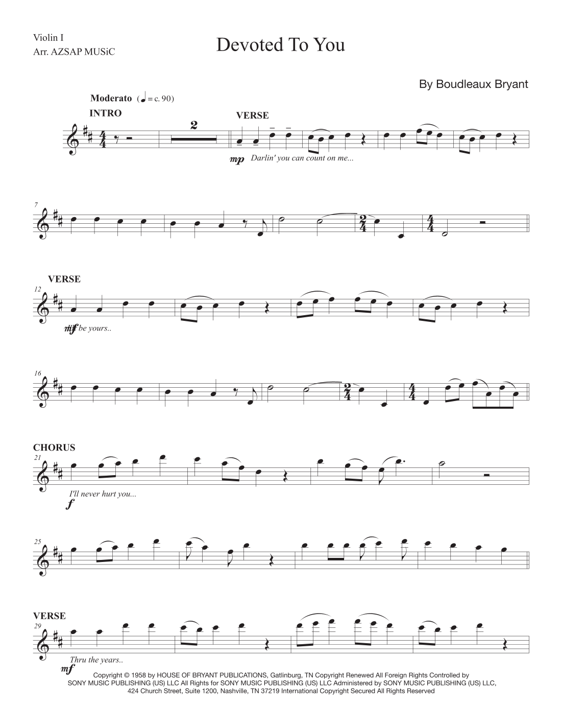 Devoted To You score preview, page 1