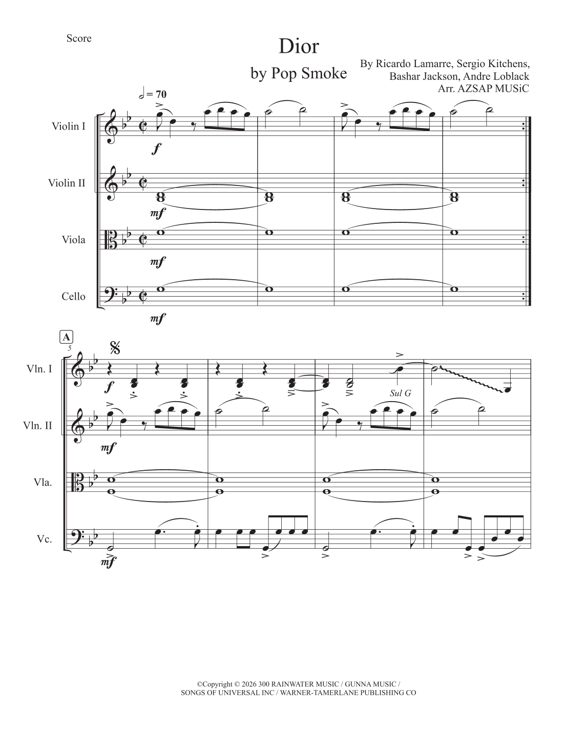 Dior score preview, page 1