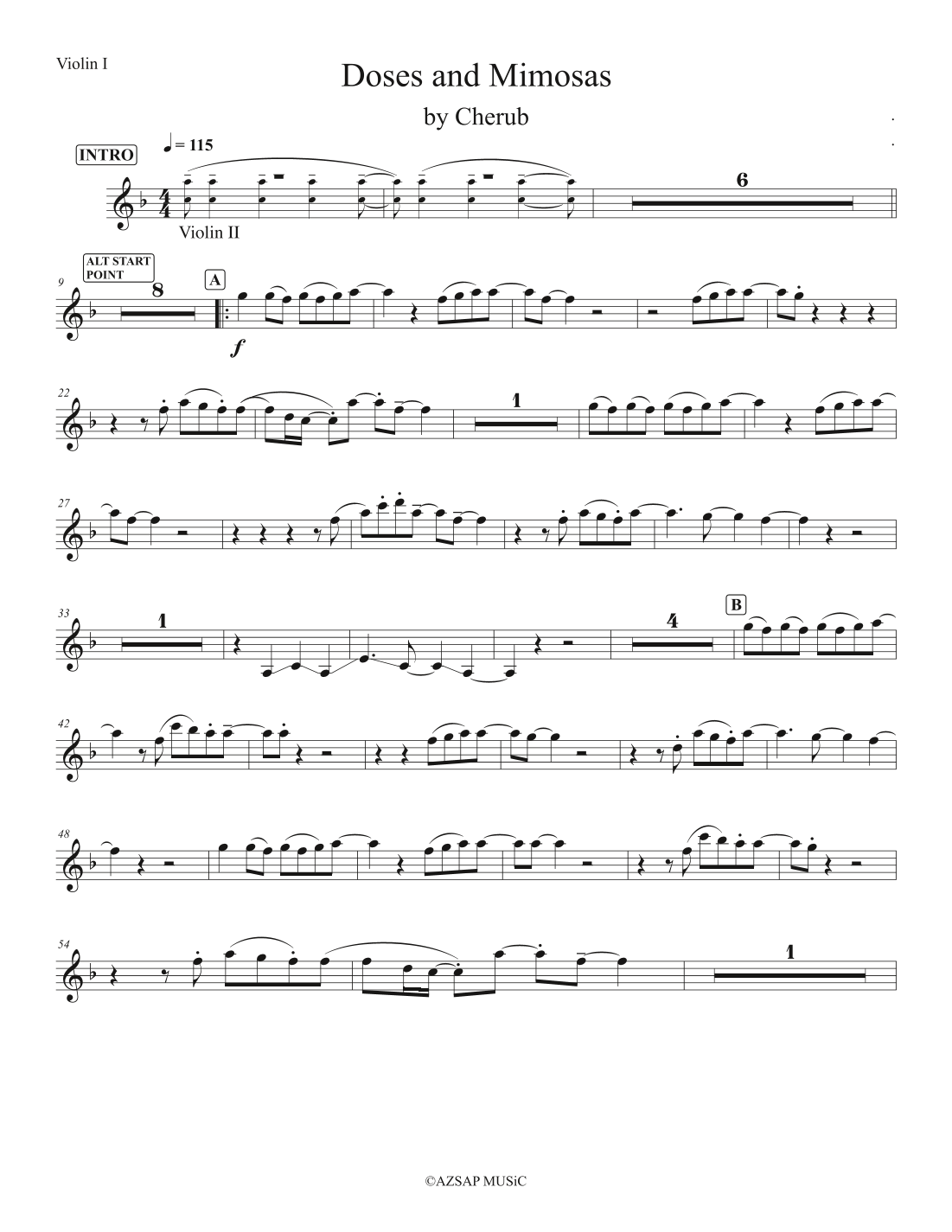 Doses & Mimosas score preview, page 1