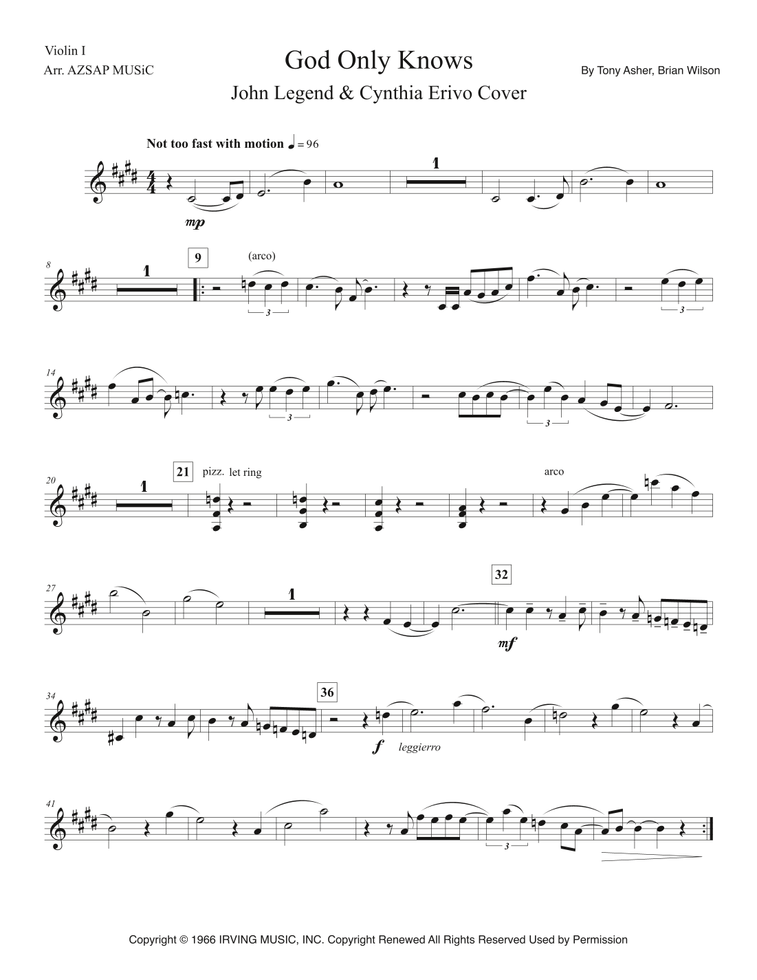 God Only Knows score preview, page 1