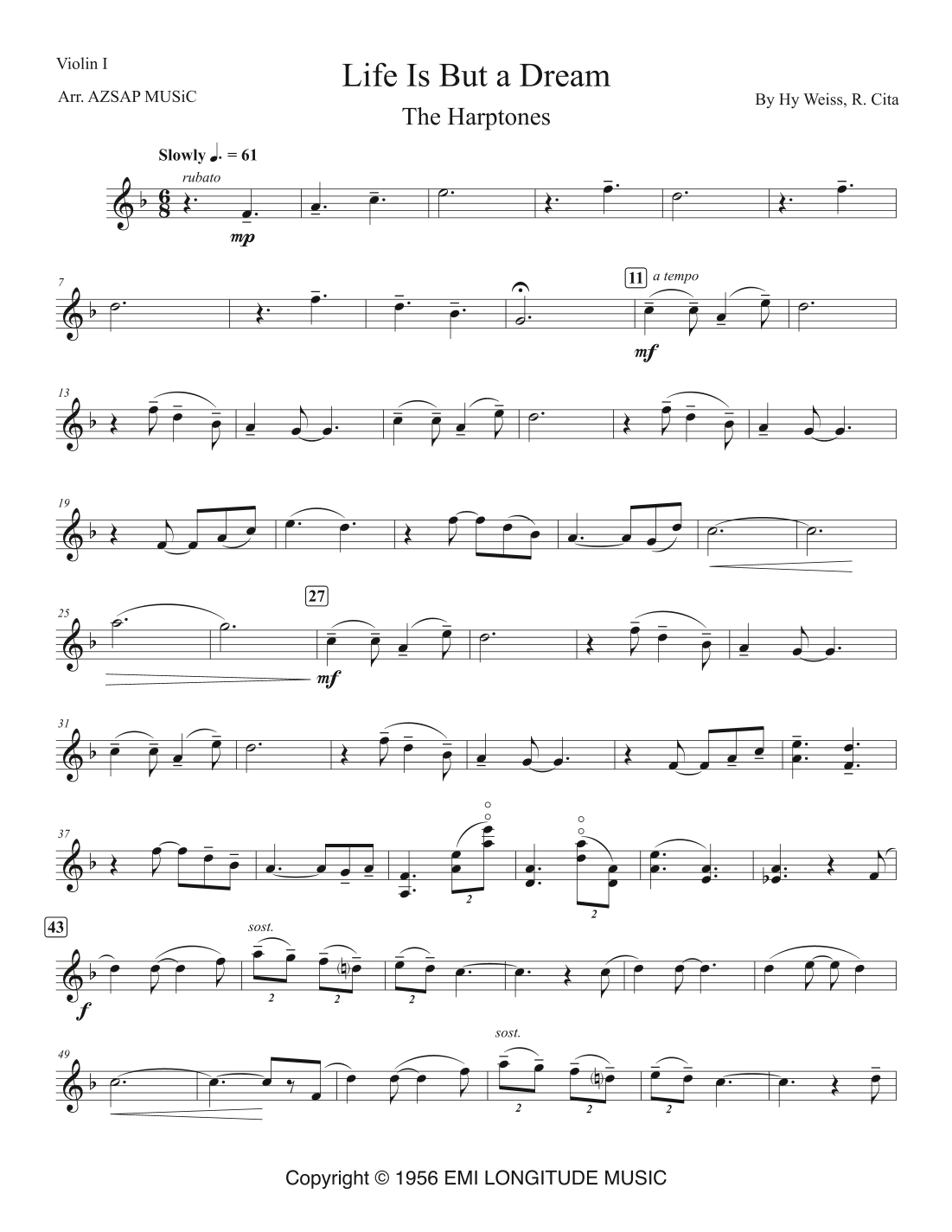 Life Is But A Dream score preview, page 1