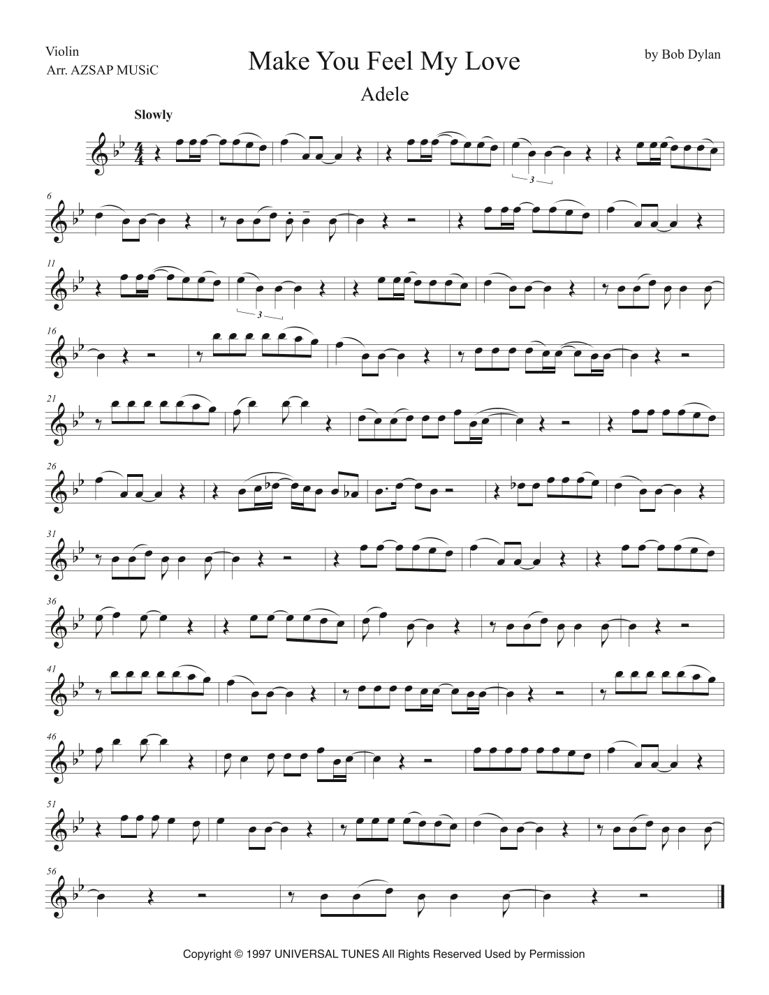 Make You Feel My Love score preview, page 1