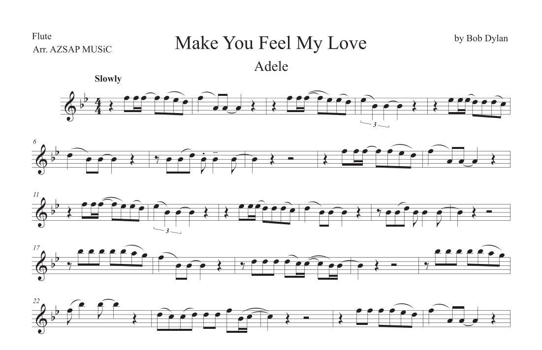 Make You Feel My Love score preview, page 1