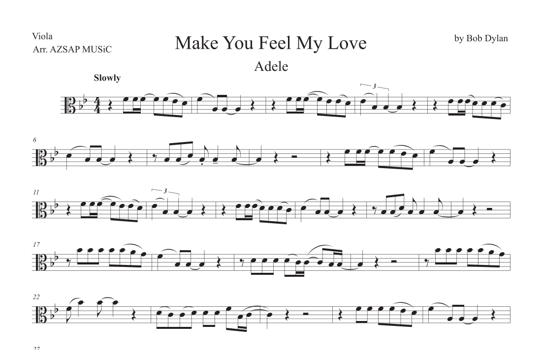 Make You Feel My Love score preview, page 1