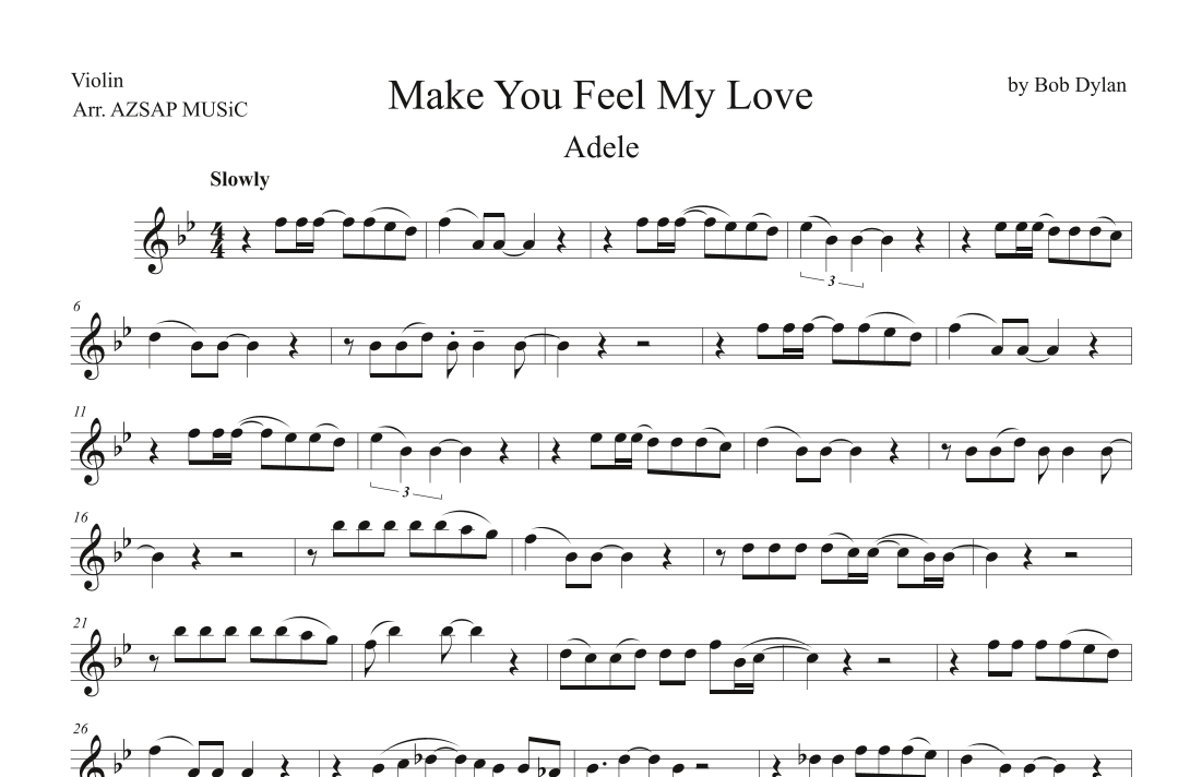 Make You Feel My Love score preview, page 1