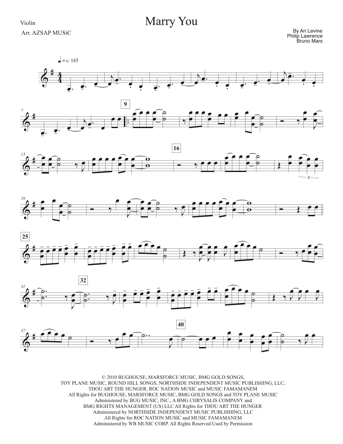 Marry You score preview, page 1