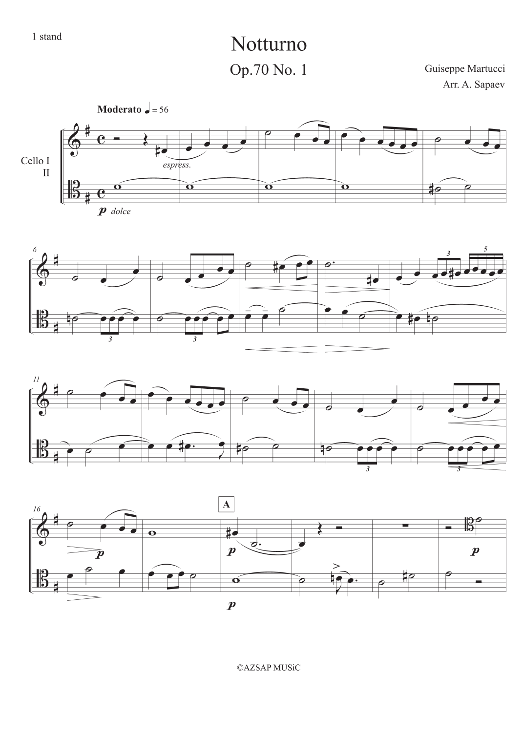 Notturno Op. 70 No. 1 score preview, page 1