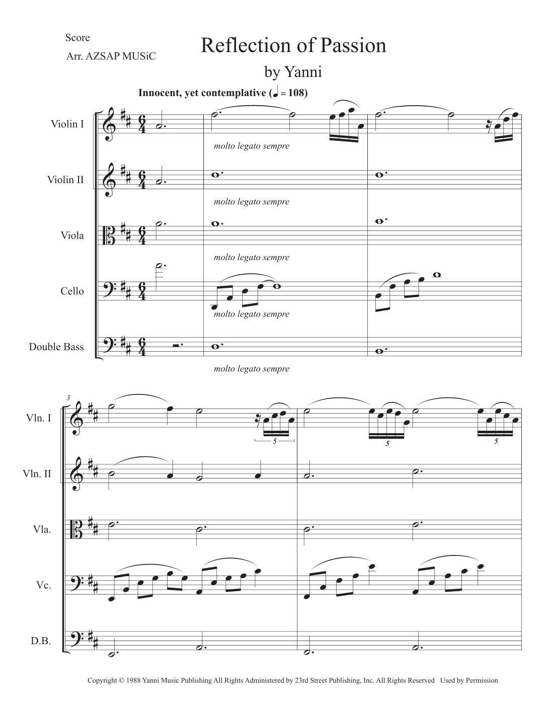 Reflections Of Passion score preview, page 1
