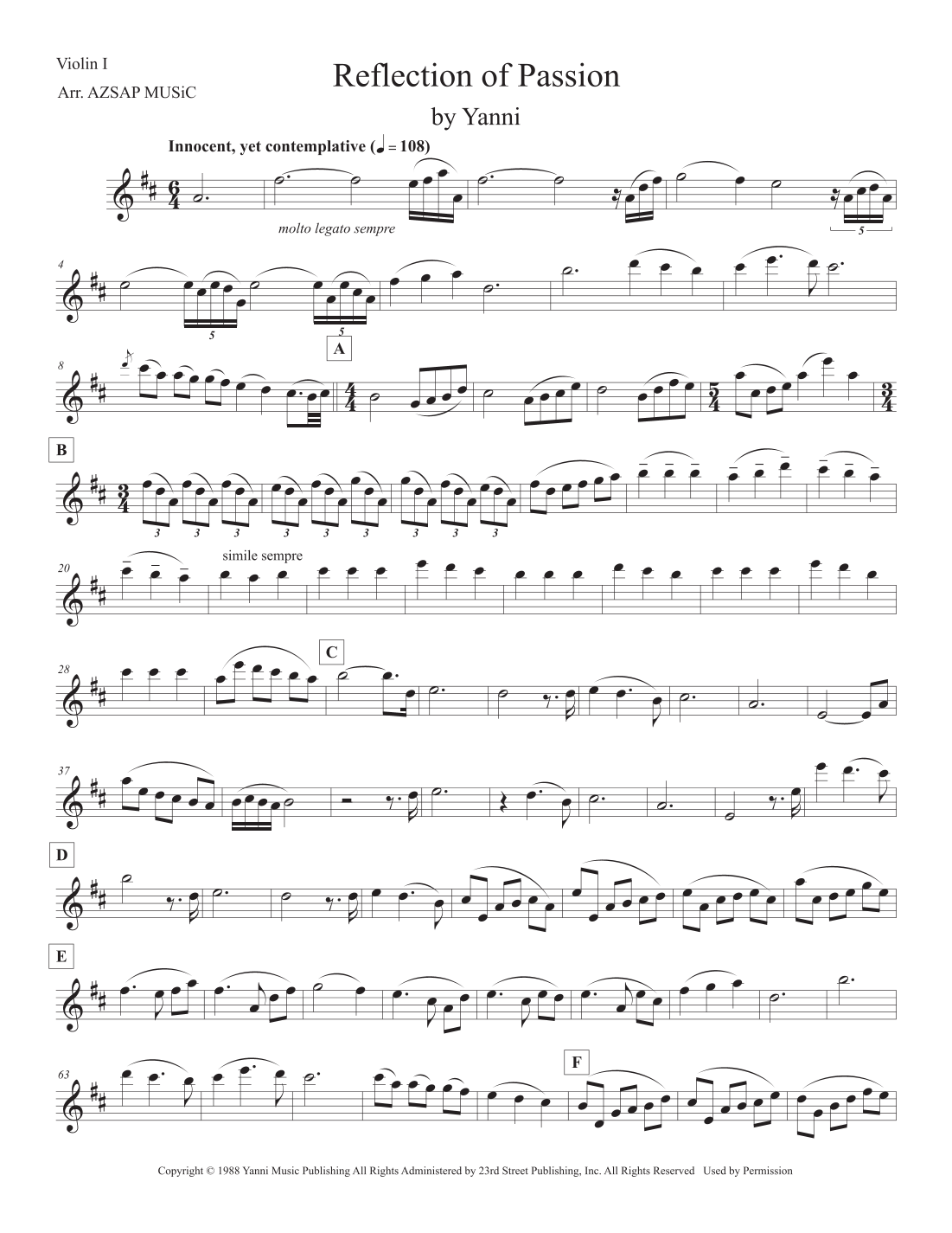 Reflections Of Passion score preview, page 1