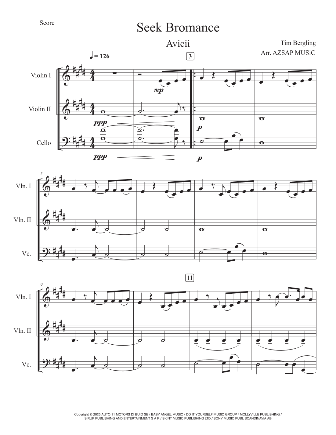 Seek Bromance score preview, page 1