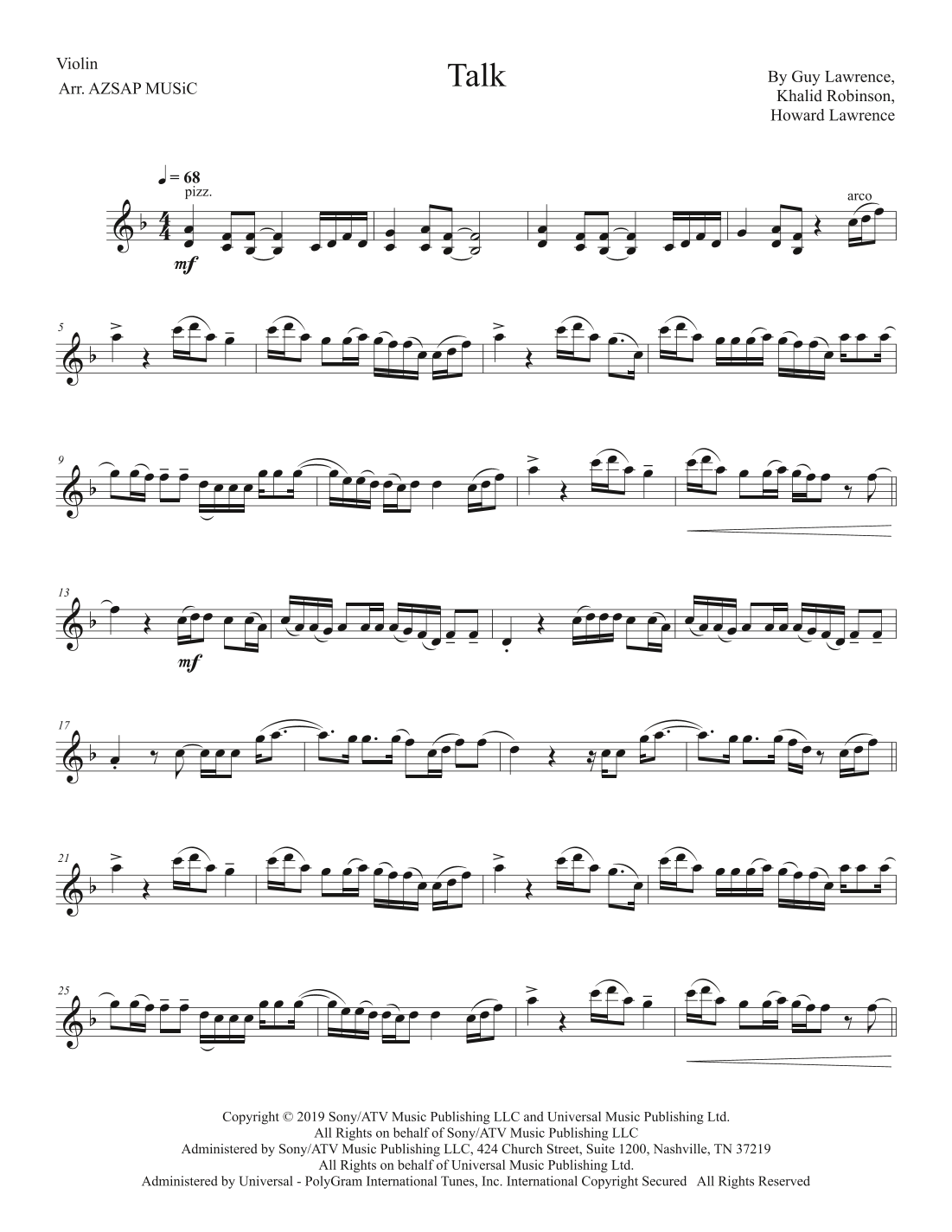 Talk score preview, page 1