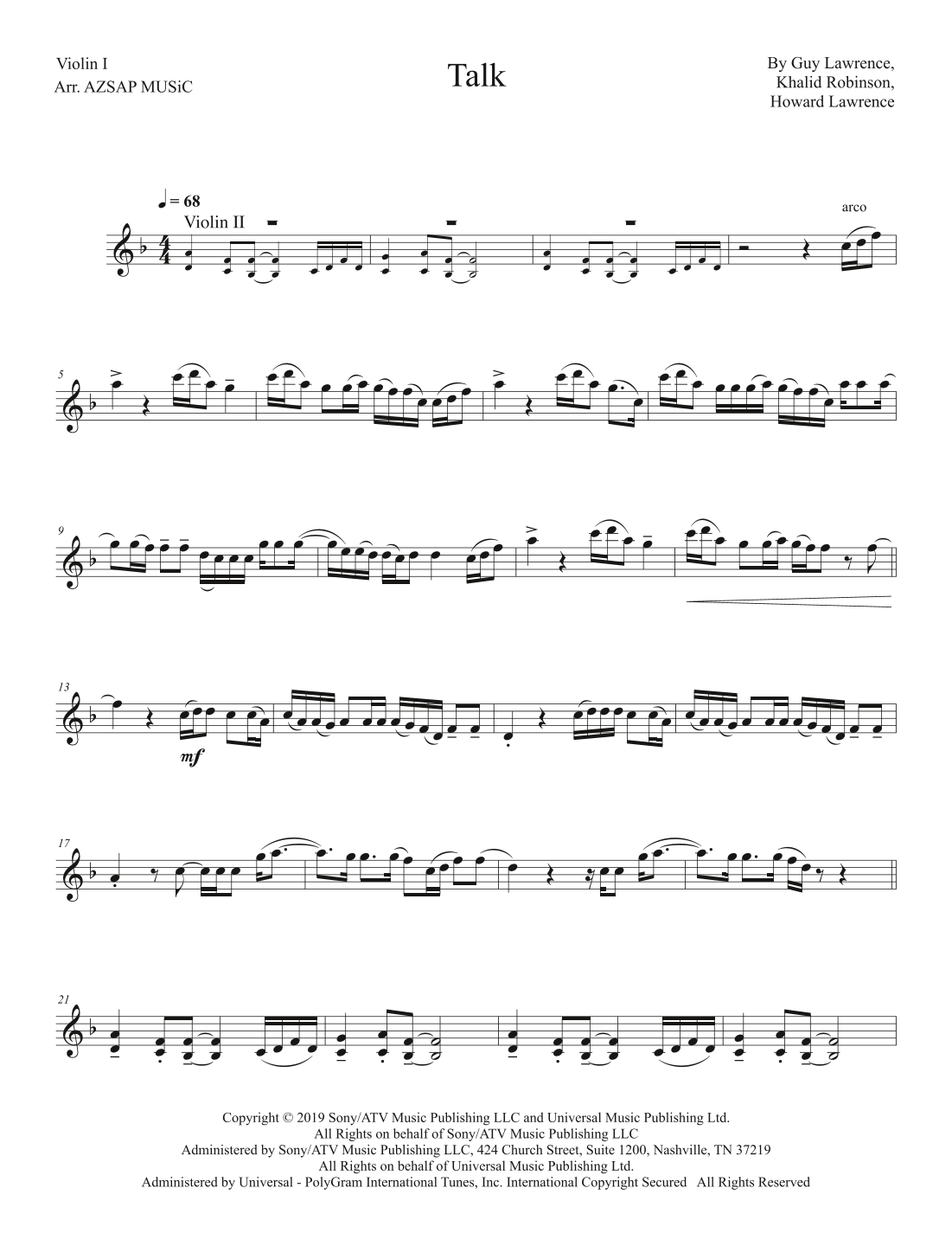 Talk score preview, page 1