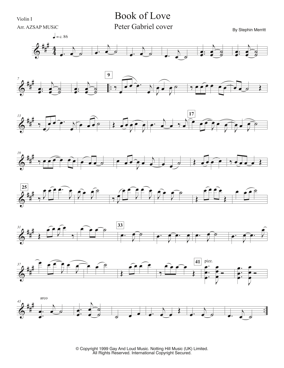 The Book Of Love score preview, page 1