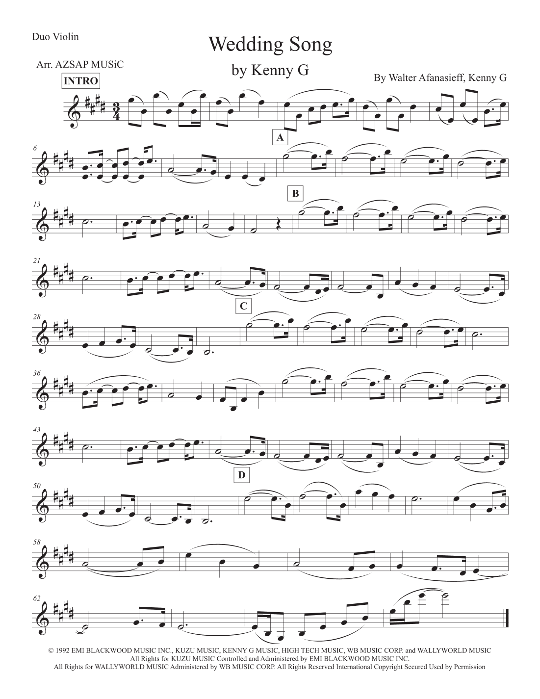 The Wedding Song score preview, page 1