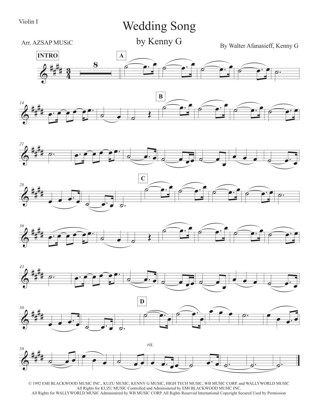 The Wedding Song score preview, page 1