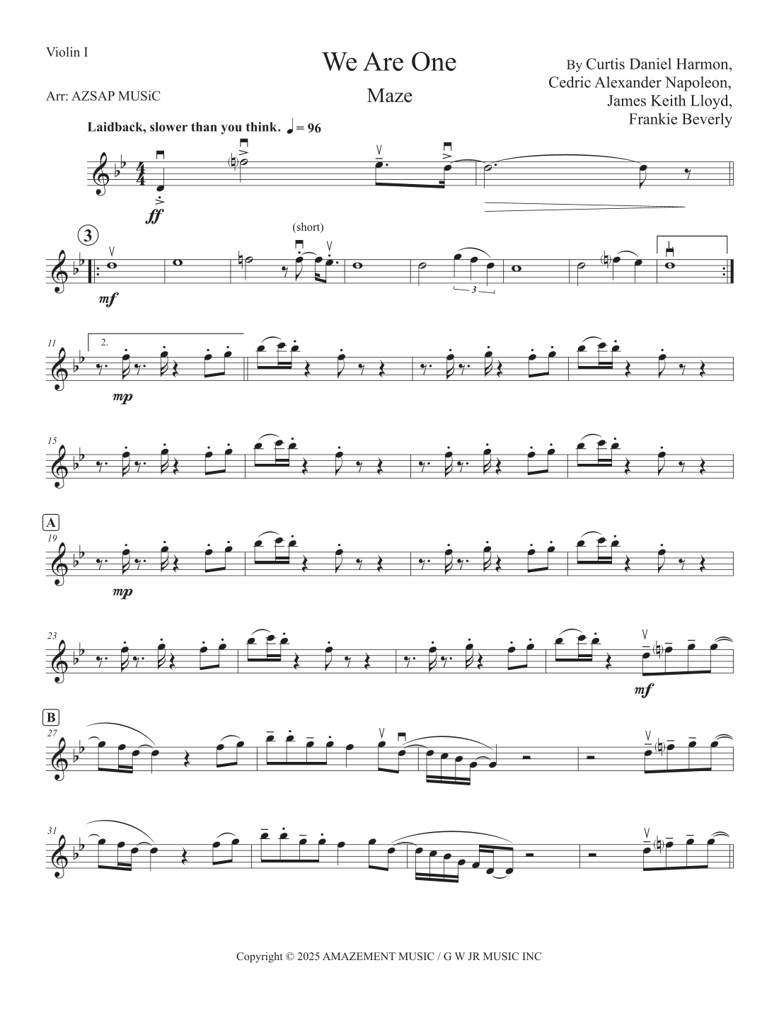 We Are One score preview, page 1