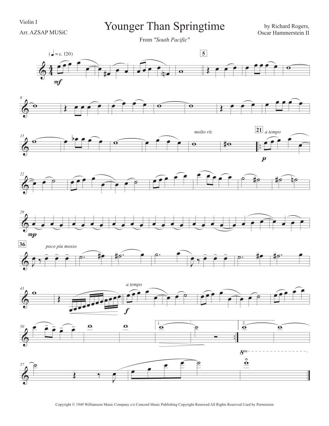 Younger Than Springtime score preview, page 1